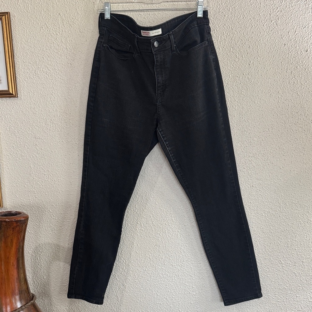Signature by Levi Strauss Black Mid-Rise Skinny Jeans